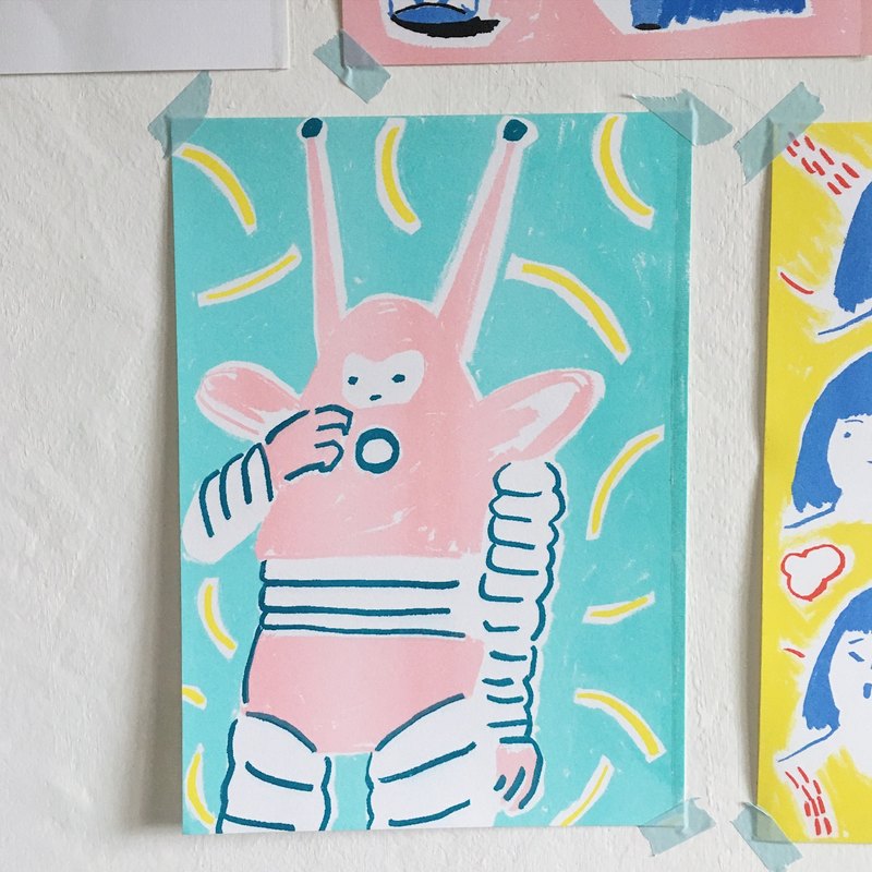 為將舉行個展覽「小想法」製作的限量海報系列 靈感來自於自我妄想 