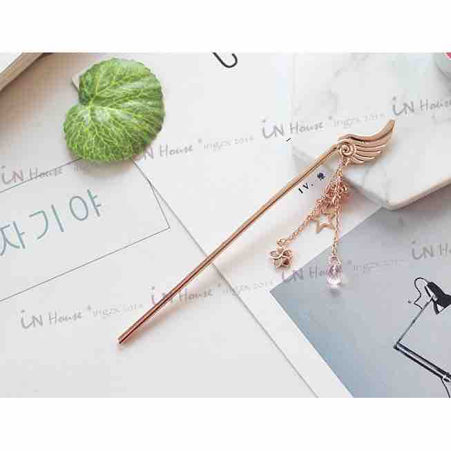 IN House*現貨 bun小櫻小狼 庫洛魔法使 髮飾 星星 星之杖 翅膀 髮簪 步搖