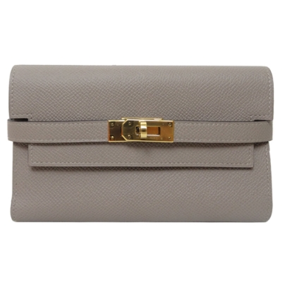 HERMES EPSON 金釦 KELLY中夾 C刻 (M8銀河灰)