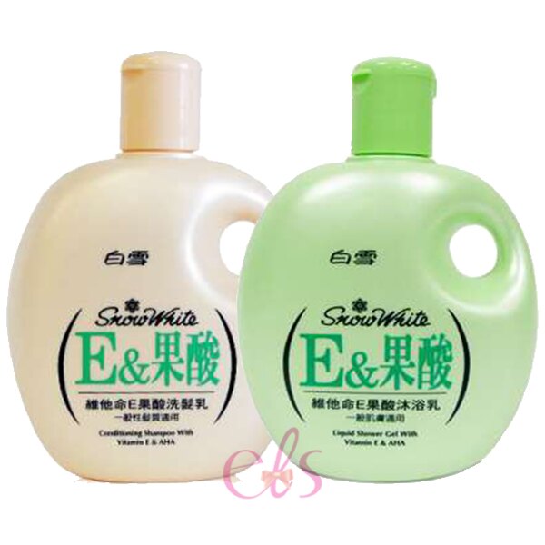 白雪 E果酸 洗髮乳 蜜桃香 / 沐浴乳 蘋果香 400ml 二款供選 ☆艾莉莎ELS☆【618購物節】【618年中慶】