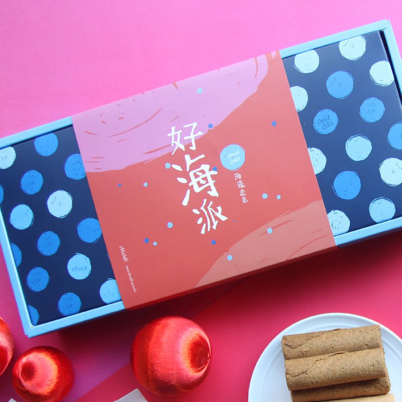 朋友們看這裡～還想不到要送甚麼好禮嗎？選海邊走走就對囉！四種經典口味都讓您與親朋好友分享美食。 ♥ 尺寸說明 花生愛餡蛋捲*4包 經典肉鬆蛋捲*4包 激厚鐵觀音茶蛋捲*6支 激厚黃金蛋捲*6支♥ 超取