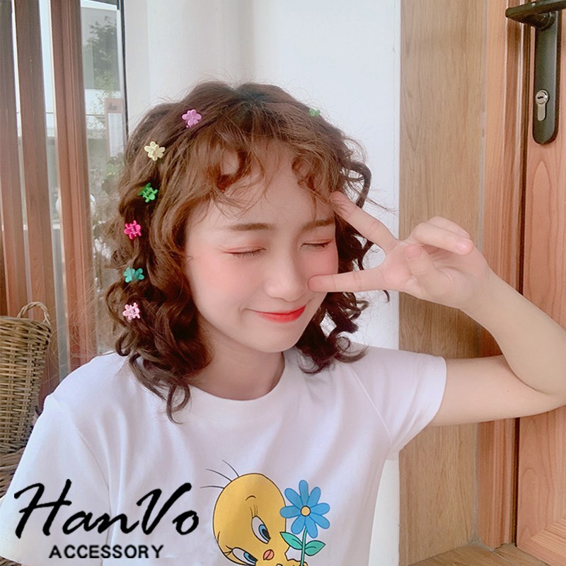 【HanVo】繽紛糖果色小髮夾 現貨流行編髮髮飾髮夾小抓夾飾品少女兒童瀏海夾 8026