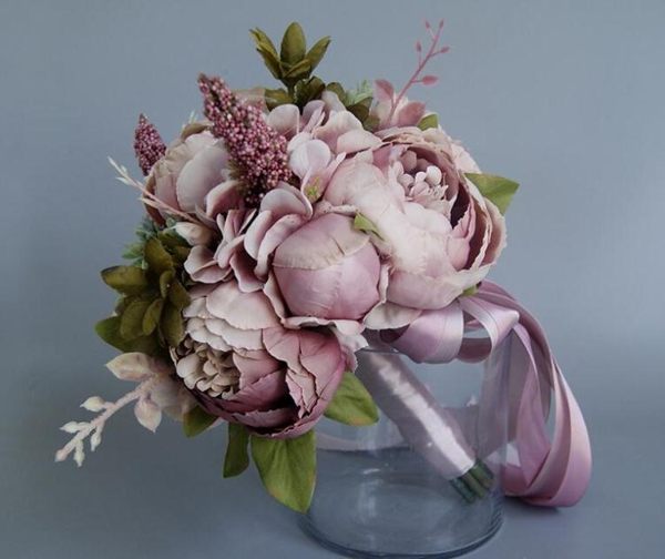 新娘手捧花歐式復古婚禮新娘手捧花仿真絹花多肉混搭花束室外結婚紗拍照道具WD 晴天時尚館