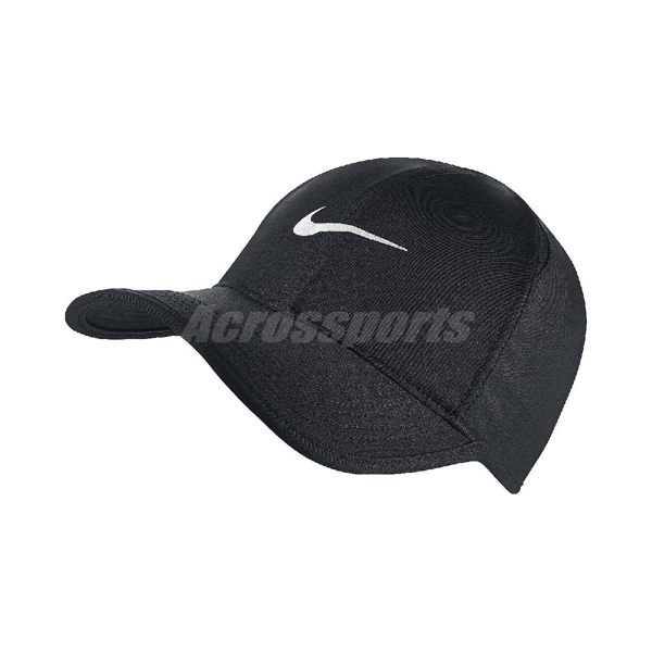 Nike 帽子 FeatherLight Cap Dri-FIT 黑 白勾 魔鬼氈 後扣調整 網球帽 棒球帽 男女款 【PUMP306】 679421-010