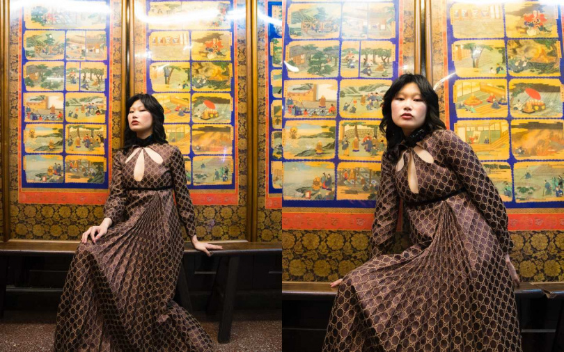 GUCCI GG Logo印花鏤空洋裝／200,000元（圖／戴世平攝）
