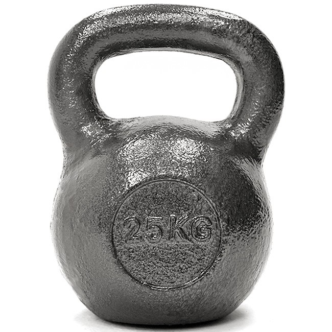 一舉數得的多肌群訓練實心鑄鐵材質(非水泥製)外層防鏽塗層+圓底切面適合大多族群不分男女※ 尺 寸 規 格規格：高26 cm壺身直徑18 cm拉環外寬20/內寬12/握寬4 cm重量：25公斤(55磅)