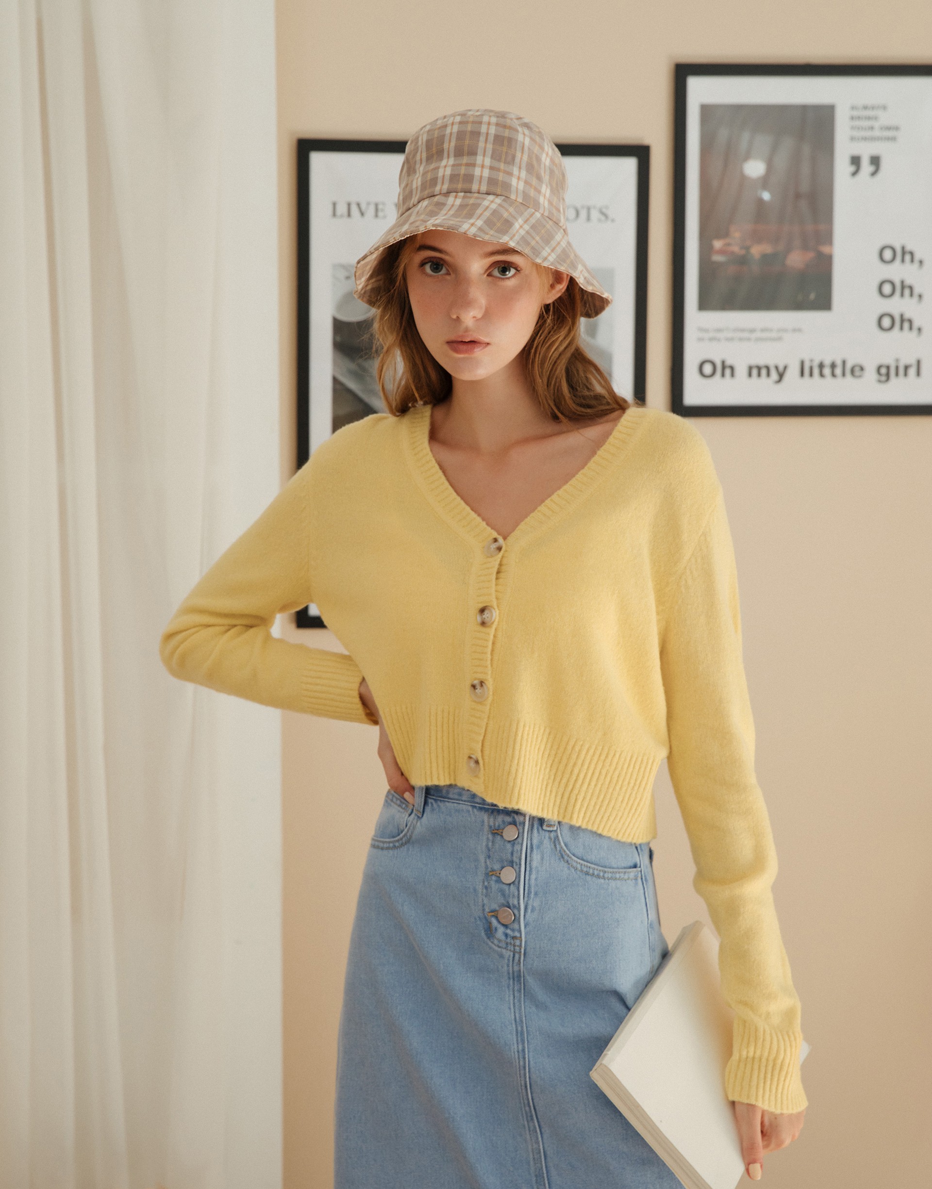 柔軟親膚針織面料/前排釦設計/袖口下襬羅紋設計/上衣外套兩穿