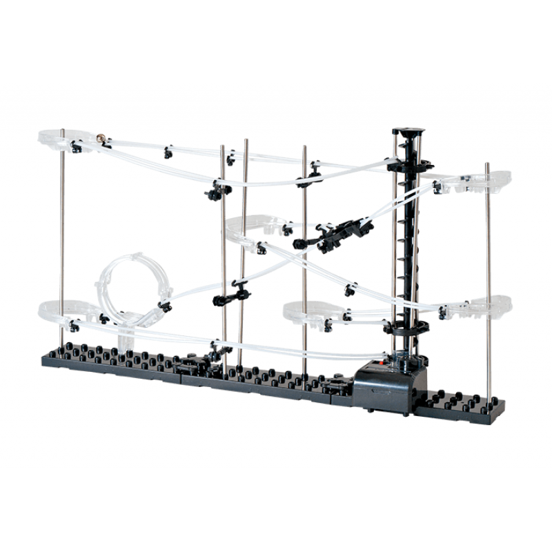 ★Spacerail系列>> Spacerail在1984年由美國推出，在停產20年後，現在重新複刻上市，這是一款模型，玩家可以自由組合架設軌道，可以讓鋼珠自己在軌道內如同雲霄飛車般的運轉，Space