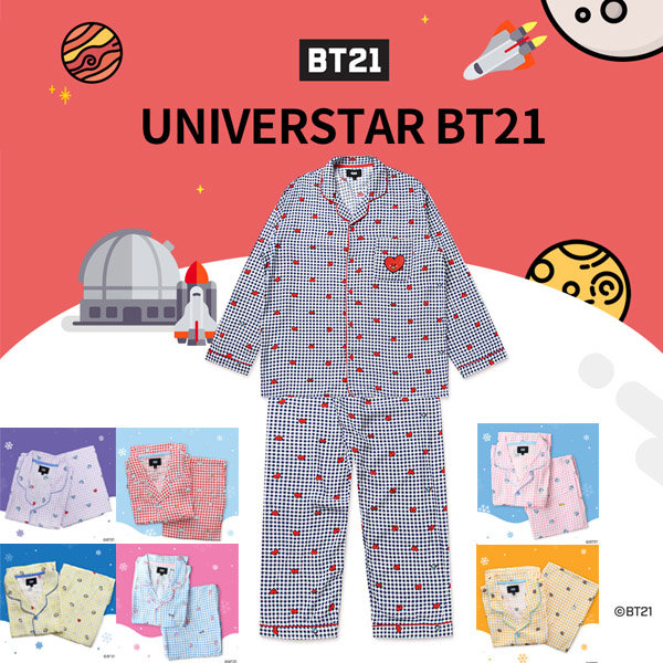 HUNT x BT21 格紋睡衣 HIPP91101T