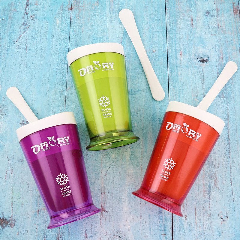 【OMORY】自製清涼冰沙涼夏神奇酷涼奶昔杯 酷涼冰沙杯(附匙)-3色