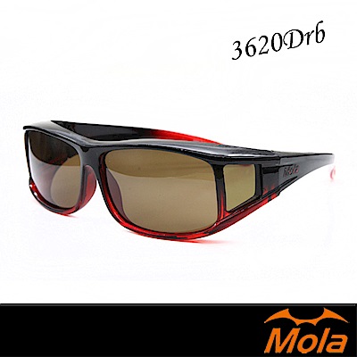 MOLA摩拉近視可戴外掛式偏光太陽眼鏡 套鏡 UV400 男女 時尚-3620Drb