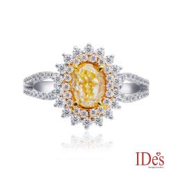 IDes design GIA黃彩鑽Fancy Light Yellow一克拉VVS2戒指/18K（橢圓形）