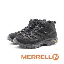 MERRELL MOAB 2 SMOOTH MID GORE-TEX®登山鞋/郊山鞋/黃金大底健走 男鞋-黑