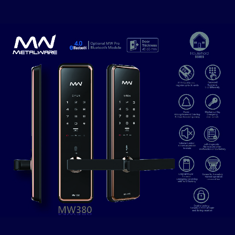 風格講室 METALWARE【MW-380】智能門鎖 智能電子鎖 藍芽 RFID 指紋 專用APP 愛的迫降 鎖命危機 孫藝珍 韓劇
