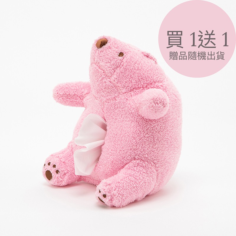 熊造型紙巾套 (粉紅色)【買一送一】贈送顏色採隨機出貨 紙巾套 造型紙巾套