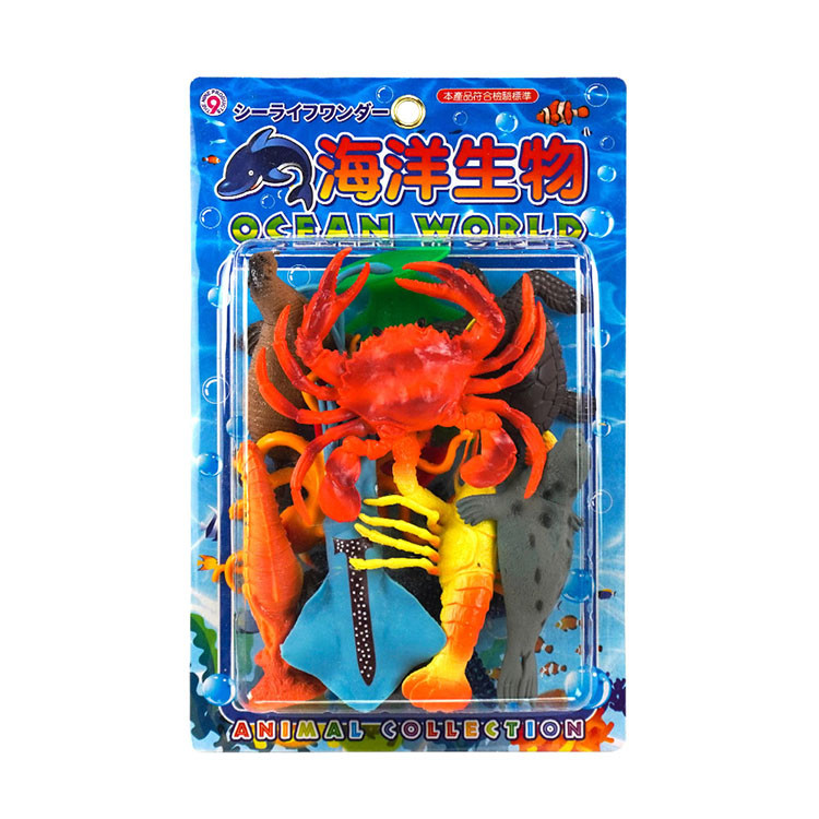 仿真海洋生物模型 實心硬材質 st安全塗料 外盒:29.5*19*5 章魚:14*9*2 螃蟹:13*12*2 烏賊:18*7*2 以上單位公分;誤差值1公分 樣式總類共1款(如照片所拍) 包裝方式塑