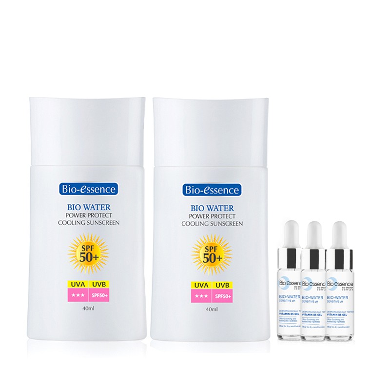 【碧歐斯】高效防曬買2送3組 高效防護清涼防曬乳SPF50+ (40ml)X2+BIO水感舒緩維他命B5原液5mlX3)