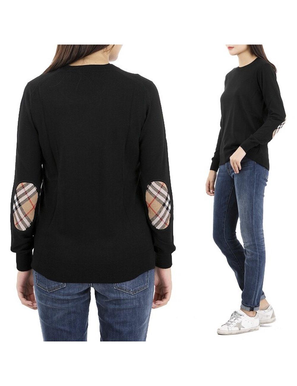 Burberry運動衫 類別：女裝>服裝> T卹/連帽衫/運動衫>運動衫 年份：假 顏色代碼（RGB代碼）：＃030303 性別：女性