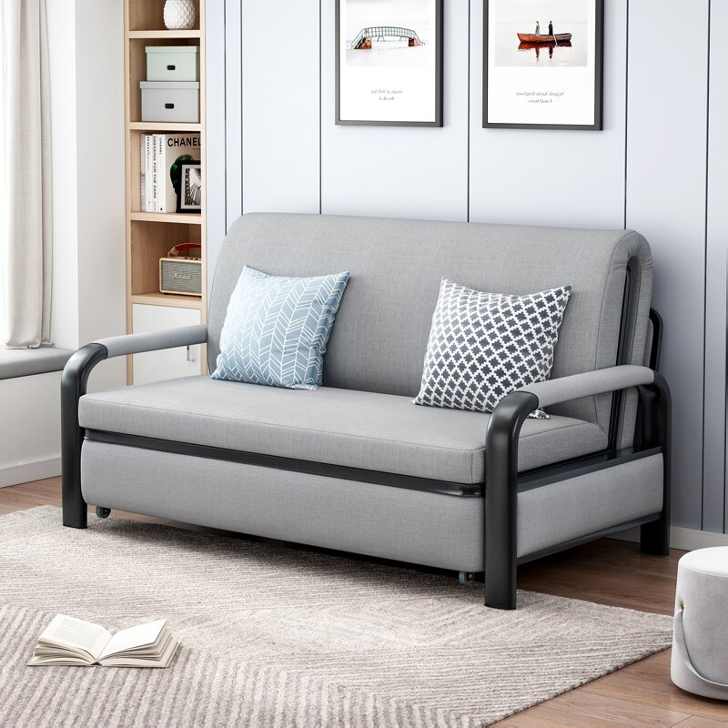 沙發床客廳多功能坐臥兩用床鐵可伸縮單人床小戶型可折疊雙人床