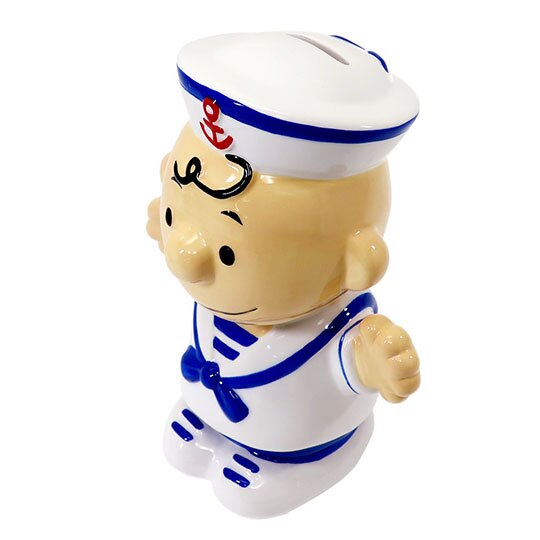 陶瓷材質 上方有孔可投入/下方取出 培養儲蓄習慣 日常當擺飾