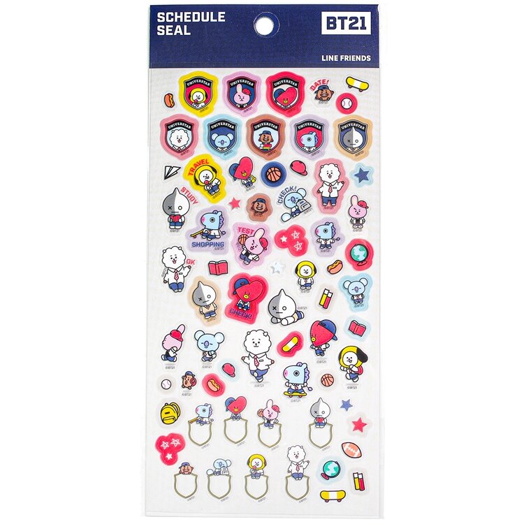 耀您館★日本限定ENSKY正版BT21環球大學明星學校日程貼紙#458041防彈少年團創作LINE透明手帳貼紙筆記本透貼