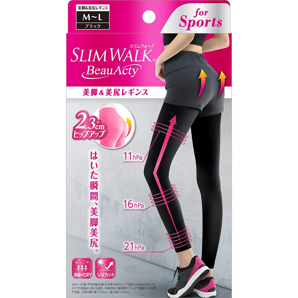 SLIM WALK纖伶 抗紫外線uv 消臭 快乾 3D提臀美腿襪M-L【JE精品美妝】