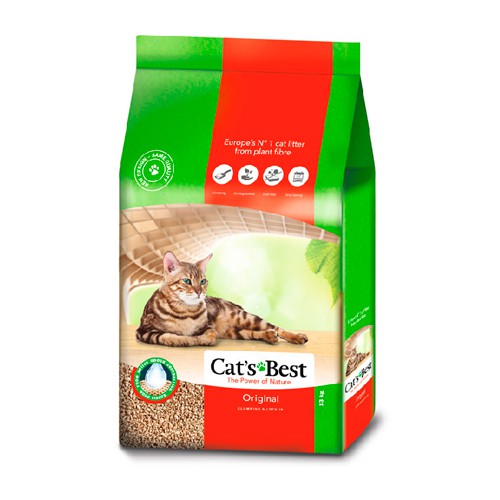 木屑砂推薦｜【CAT’S BEST 凱優 】 紅標經典凝結式木屑砂｜8.6KG／20L