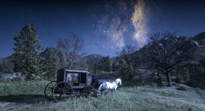 少了開車兜風的樂趣，卻能駕馬漫步於荒野星空。