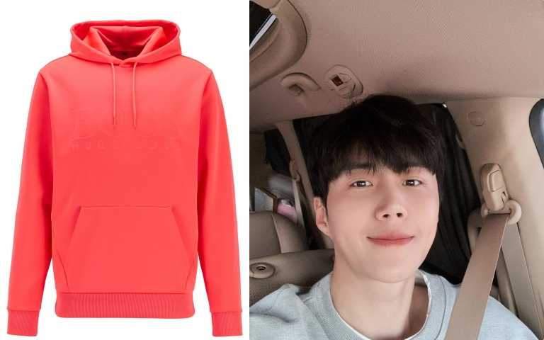 編輯推薦：HUGO BOSS承責航海系列紅色連帽棉衫／7,900元。（圖／品牌提供、金宣虎IG）