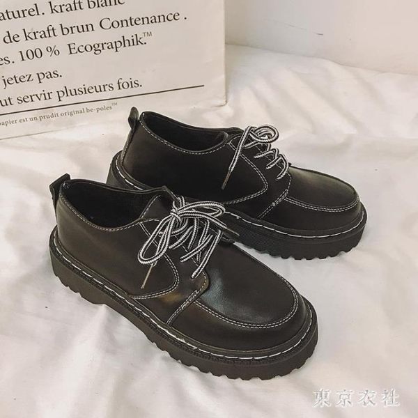 2019新款秋季chic配裙子一腳蹬網紅日系女jk ins小皮鞋女英倫復古