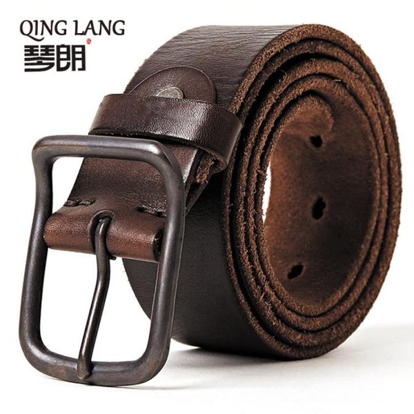 皮帶男潮牛仔褲復古針扣年輕人純牛皮腰帶加長休閑褲帶學生 喵小姐