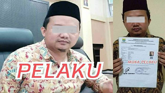 Dua foto terdakwa ustaz HW, pemerkosa belasan santriwati di Bandung yang bereda ri WhatsaApp. (Foto: ISTIMEWA)