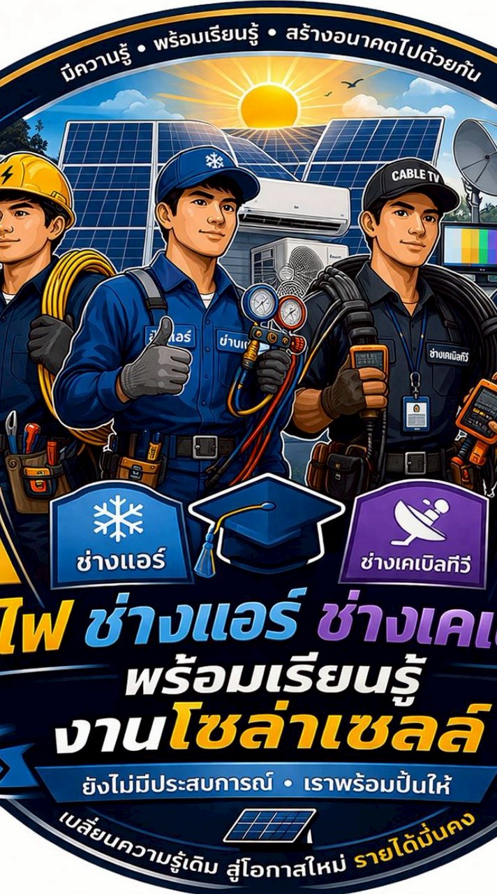 รวมช่างพร้อมเรียนรู้งานโซล่าเซลล์