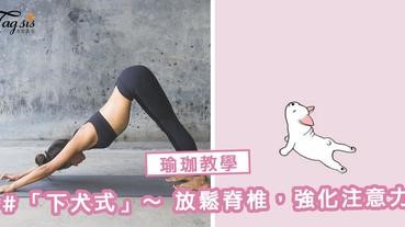 【瑜珈教學】伸展超舒服的「下犬式」～能放鬆脊椎，強化注意力喔！