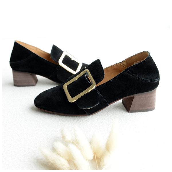 [超豐國際]這是你要的嗎 ~柔軟羊反絨 中粗跟 單鞋 女70