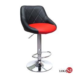 LOGIS邏爵- 愛麗絲腳圈高吧椅(黑背紅坐)/吧檯椅/吧台椅/ 美容椅/休閒椅/旋轉椅LOG-174HX