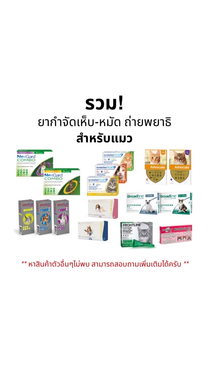 🐱 NexGard - Advocate - Revolution - Broadline [แท้