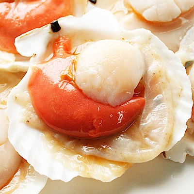 幸福小胖 特選帆立貝(半殼扇貝)3包 (500克/5~6顆/包)