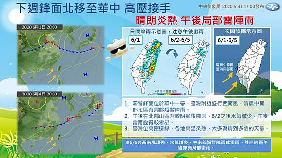 雨後迎接炎熱好天 氣象局1張圖看未來一週天氣 自由電子報 Line Today