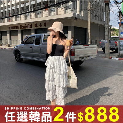 任選2件888半身裙韓版簡約蛋糕波點雪紡半身裙【08G-I0433】