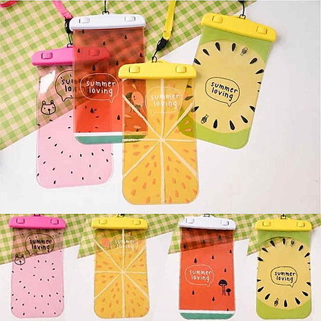 [雙11] 夏日水果 可觸控防水套(2入.相同色)草莓粉