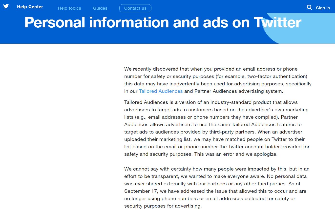 Twitter 承認利用兩步驟認證電話號碼，對使用者進行精準廣告投放