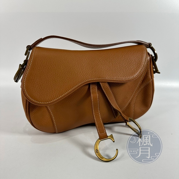 BRAND楓月 Christian Dior 迪奧 咖色VINTAGE DOUBLE SADDLE BAG 手提包