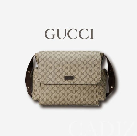 預購 義大利正品 GUCCI GG plus diaper bag 經典米色印花帆布側背包 211131