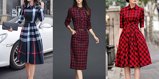 8 Ide Sulap Kain Kotak Kotak Jadi Midi Dress Super Stylish