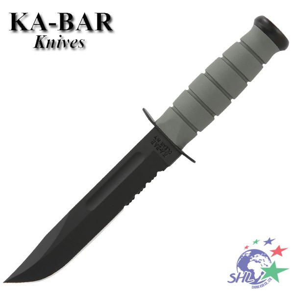KA-BAR - USA Green Serr 美軍灰綠色戰術半齒直刀 / 煙灰K鞘 - 5012 【詮國】