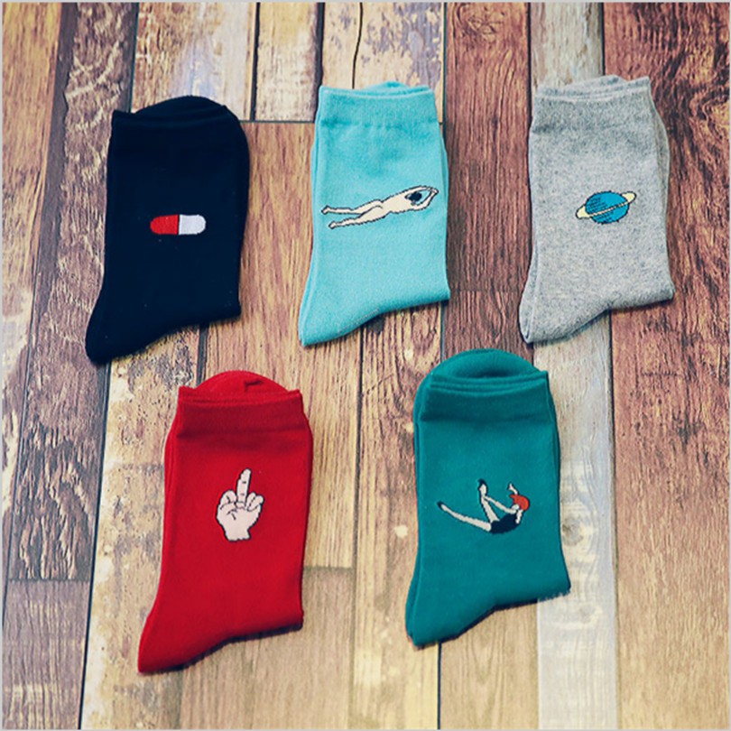 全棉女袜 卡通人物糖果色袜子 LC1017