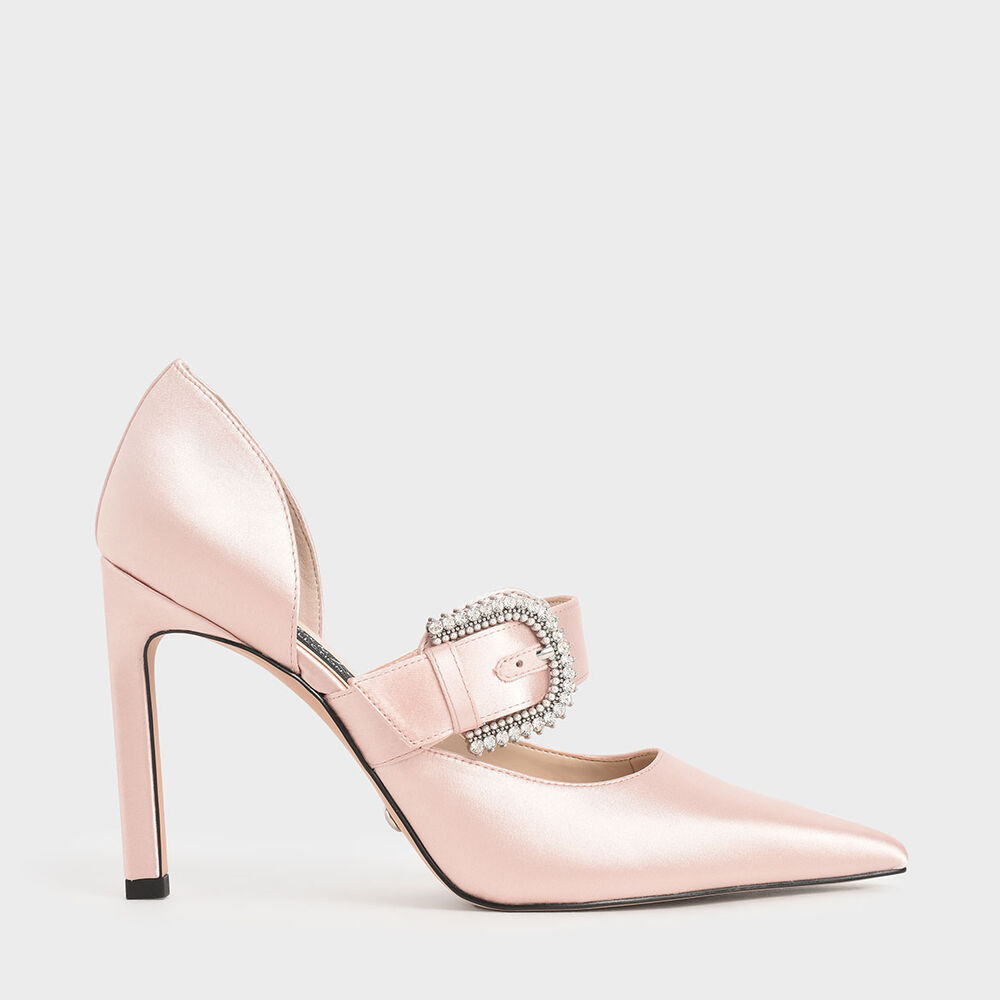 婚禮系列：緞面扣環高跟鞋