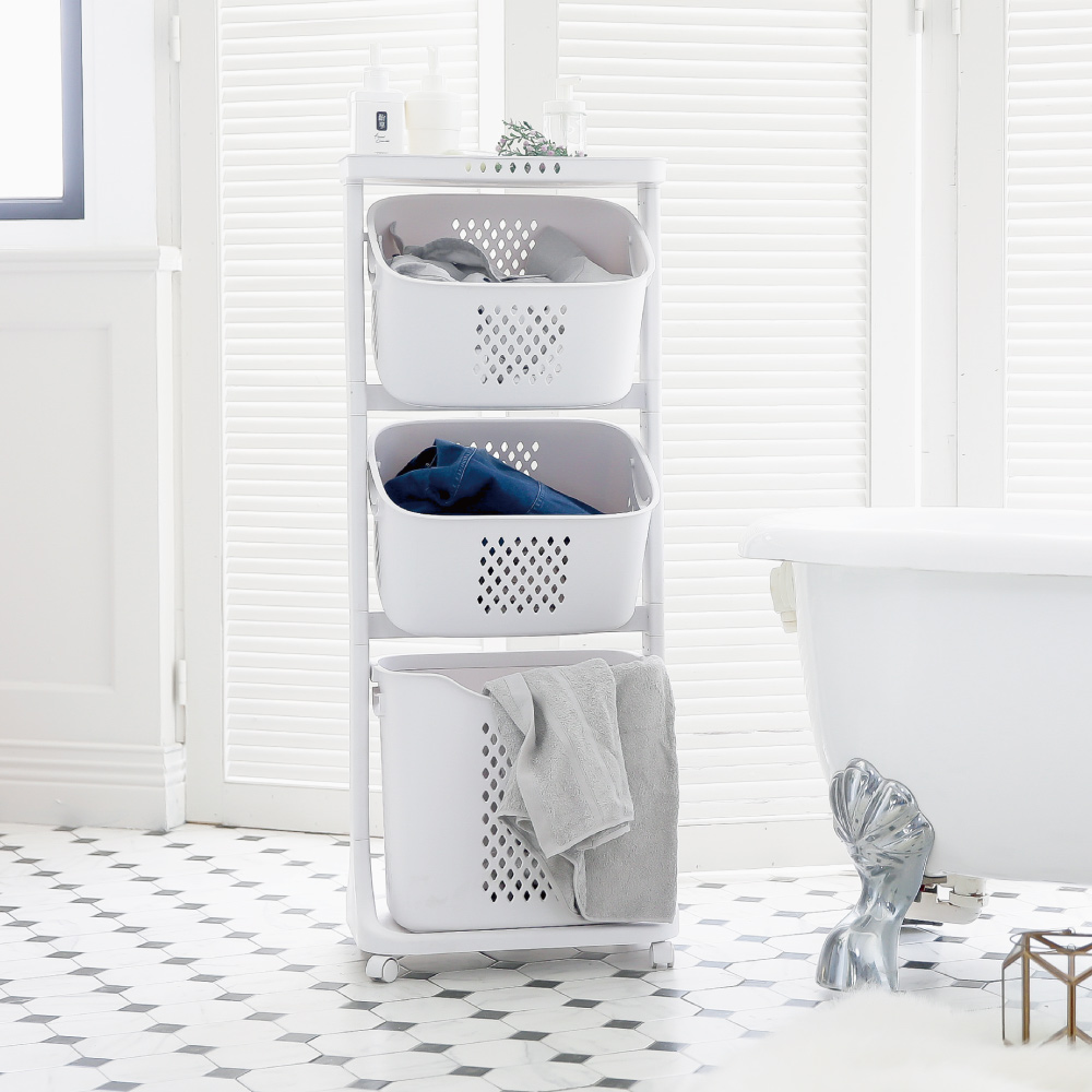 各種空間都適合擺放三層大容量收納附輪移動方便機動性強