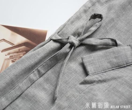 素雅無印情侶睡袍女男春秋季夏天純棉紗布薄款睡衣家居服汗蒸和服